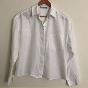 Vince boxy cotton poplin blouse size Sm